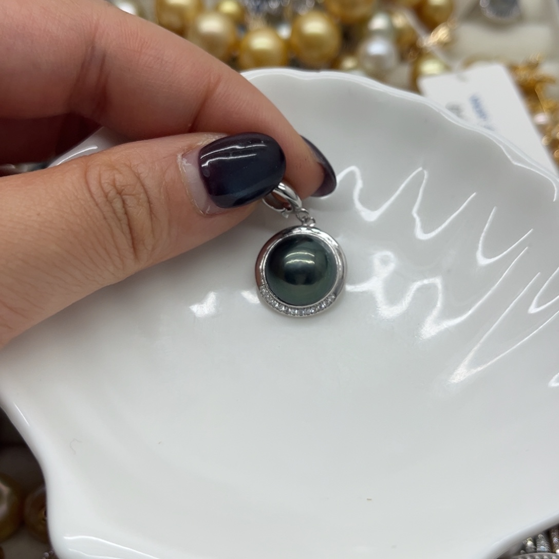 银S925镶嵌吊坠(不含链)拼合珍珠（马贝珠）