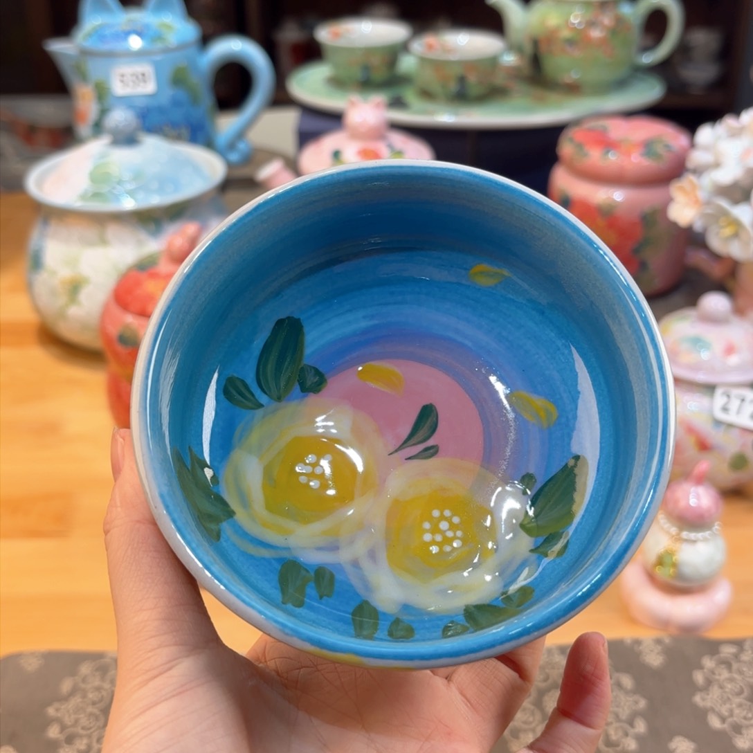 景德镇手绘高温釉下彩陶瓷茶具