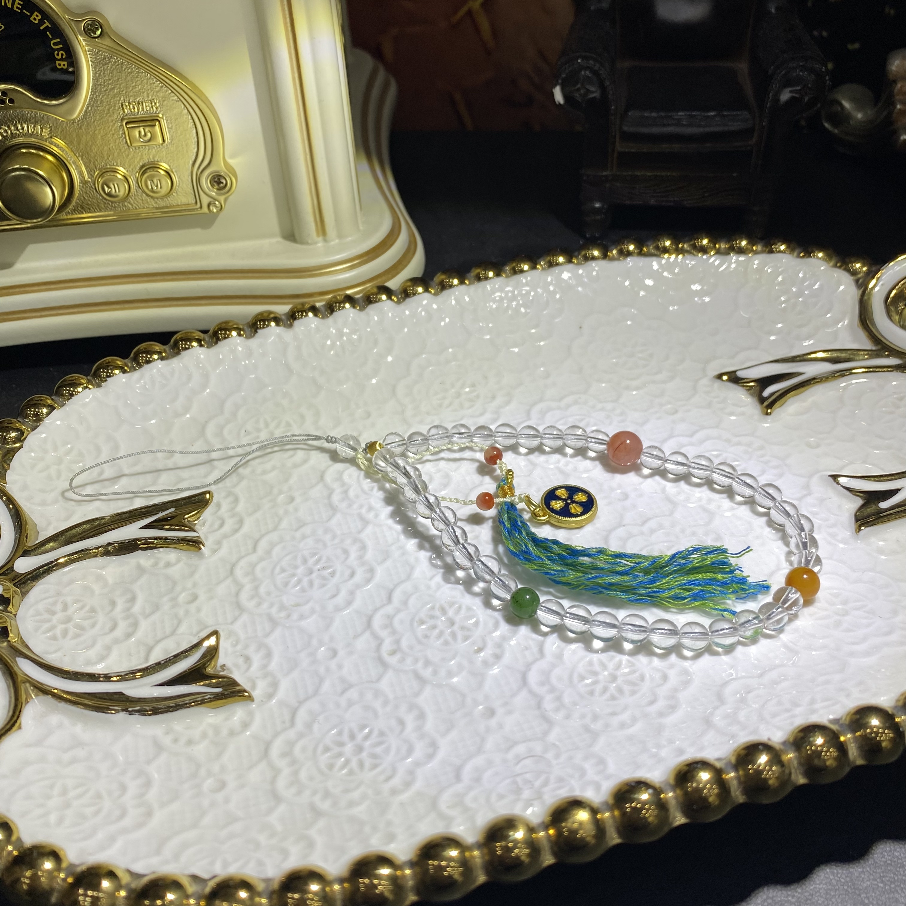 B777-天然白水晶手机链设计款-多样性发其一