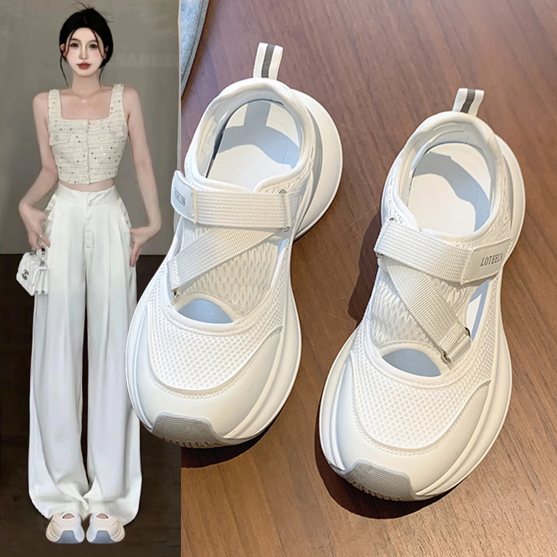 李宁集团厚底运动凉鞋女2025时鸟夏季魔术贴镂空透气休闲适用老爹