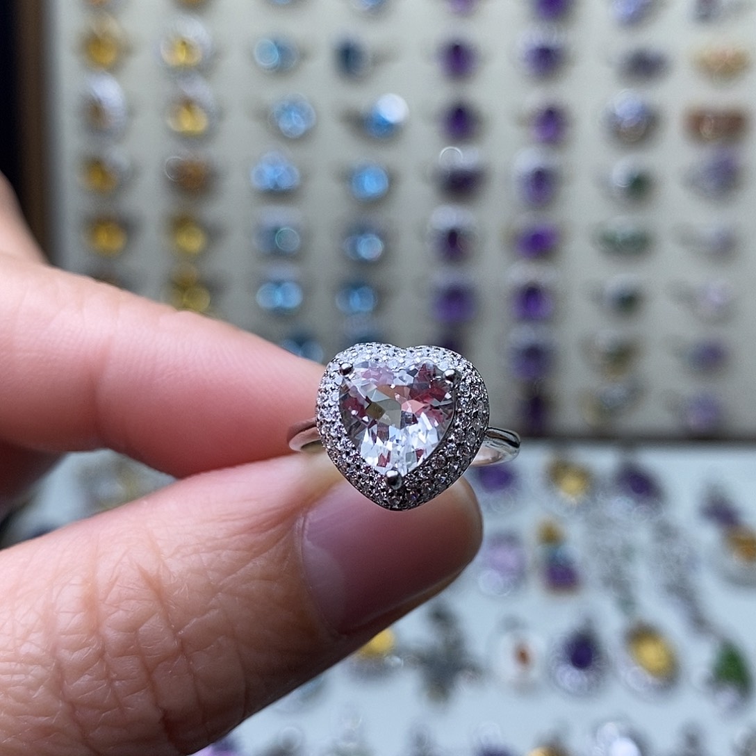 水晶戒指银S925镶嵌需要证书备注