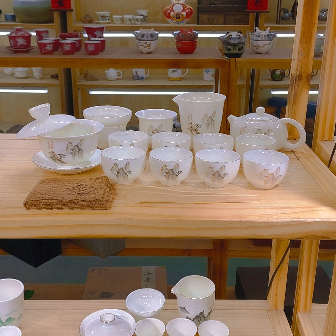 【不止】羊脂玉瓷茶具套装