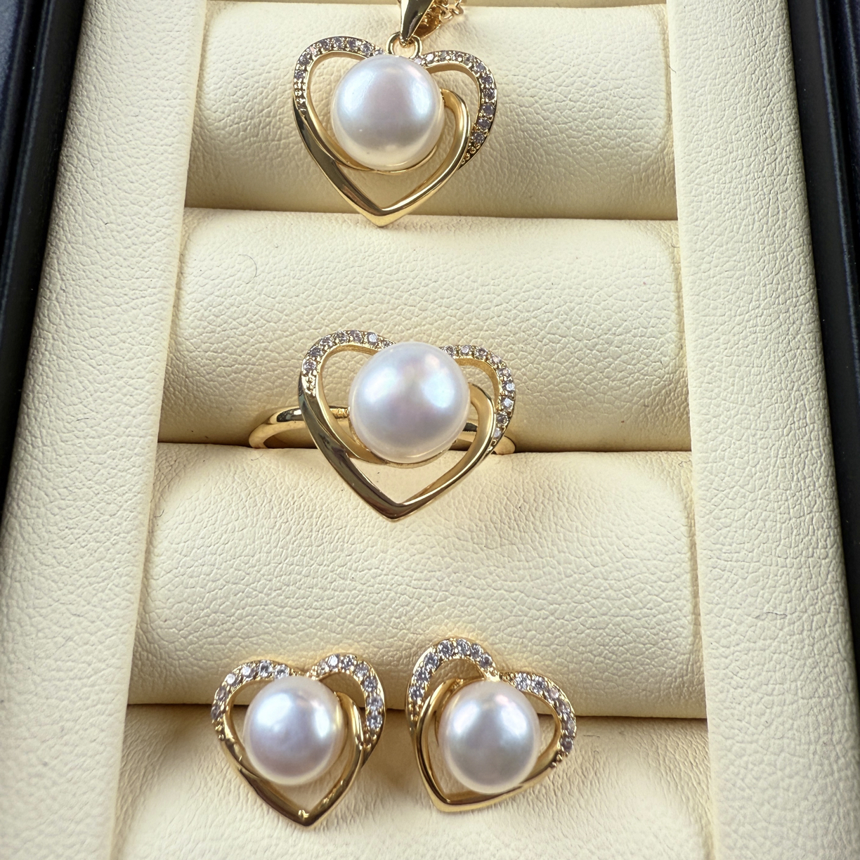 小爱心三件套天然淡水珍珠