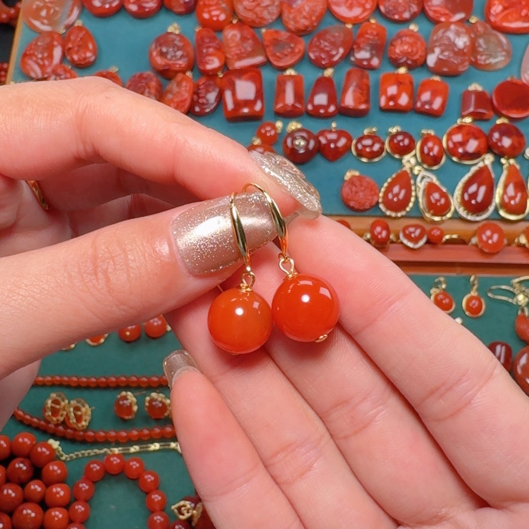 南红玛瑙南红12银S925镶嵌