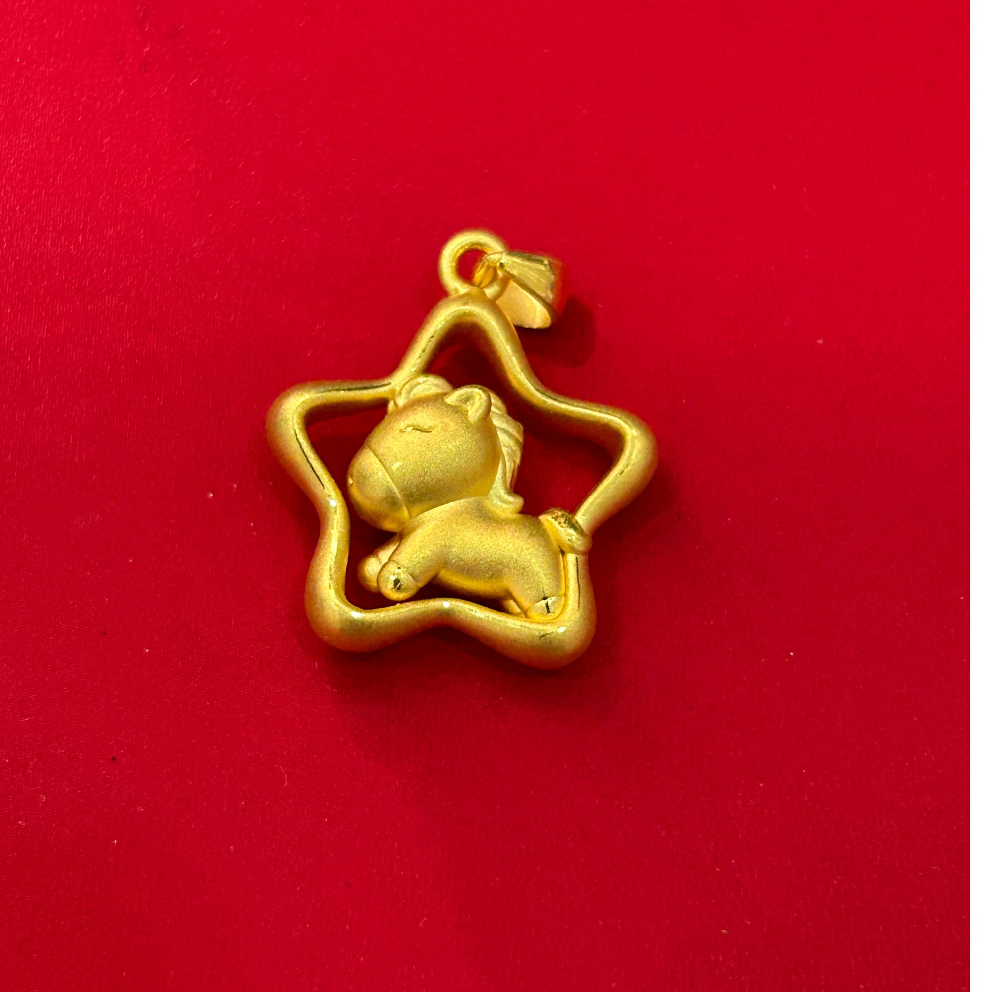 CBAI/菜百YJW 足金项坠  星星马