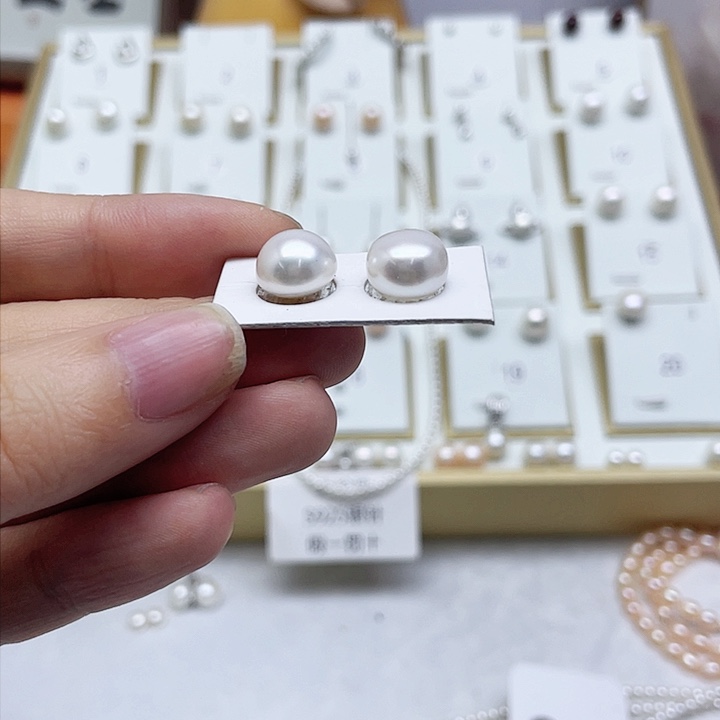 淡水珍珠耳饰银S925镶嵌李*乔