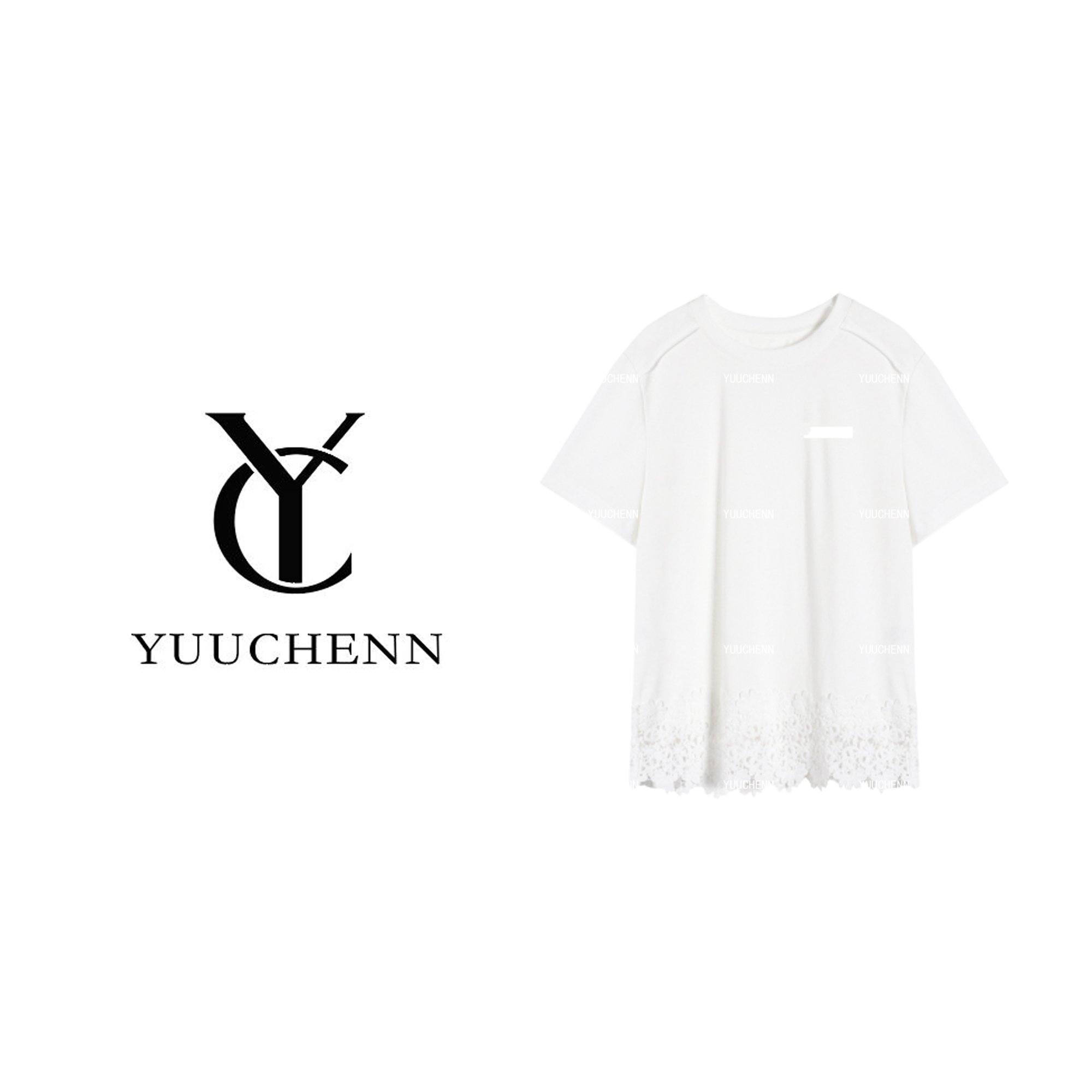 YUUCHENN镂空女圆领短袖T恤时尚百搭圆领上衣W60811
