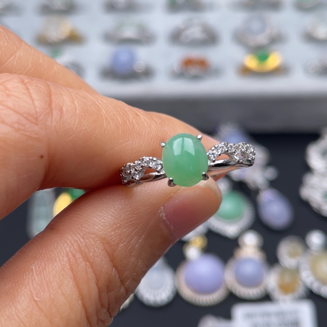 翡翠银S925镶嵌吊坠(不含链)