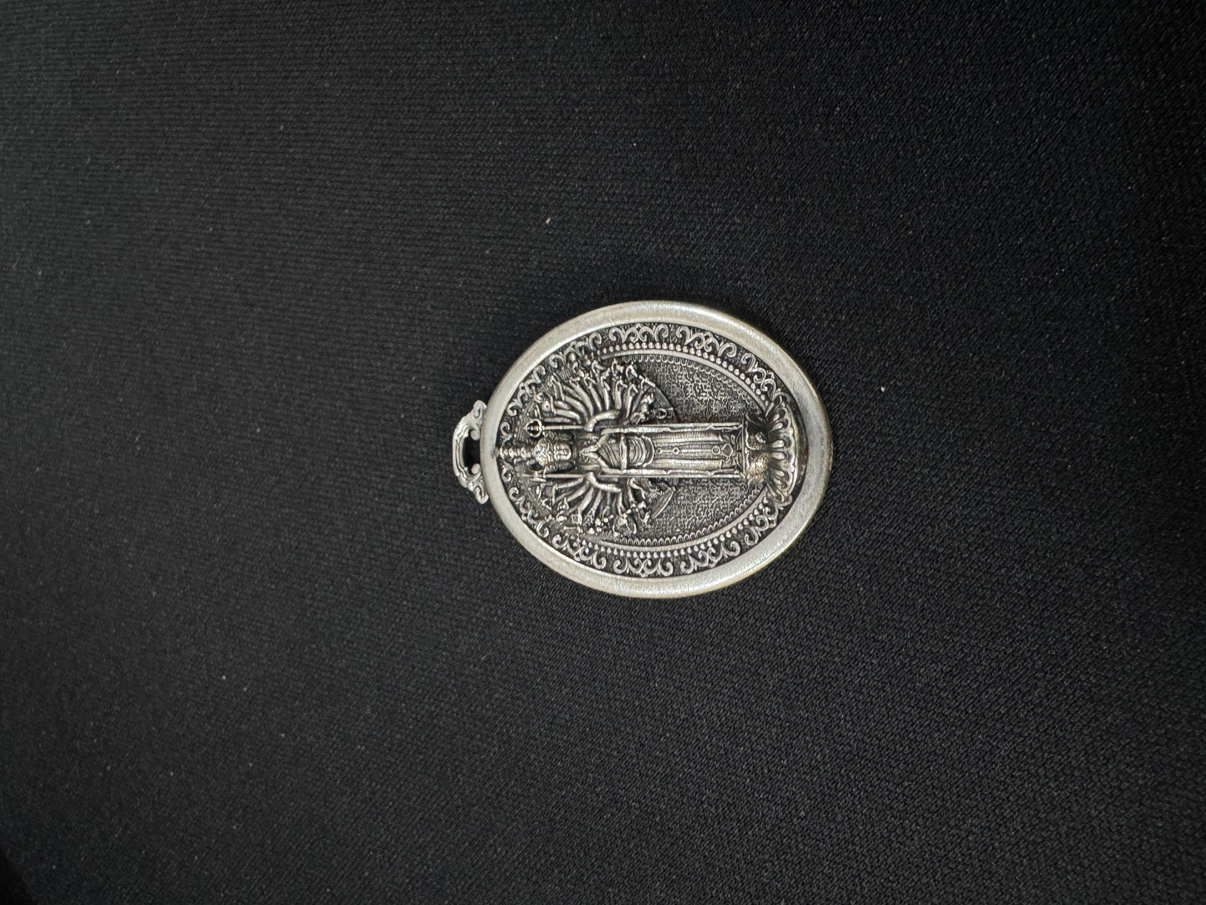 925银银制品 喜三福文创 千手观音电黑百搭复古手工小众吊坠