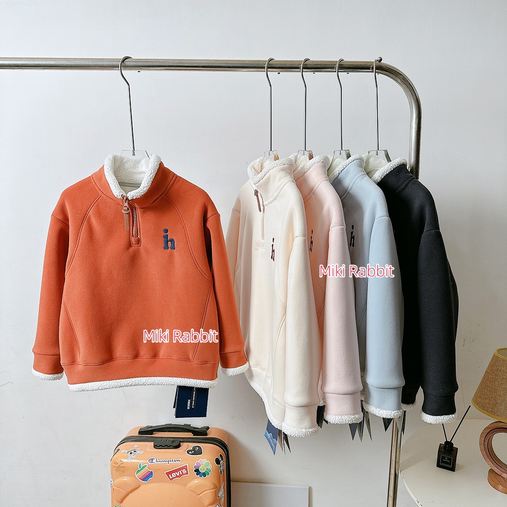 儿童半拉链加绒加厚长袖卫衣2025秋冬季新款男童女童立领保暖上衣