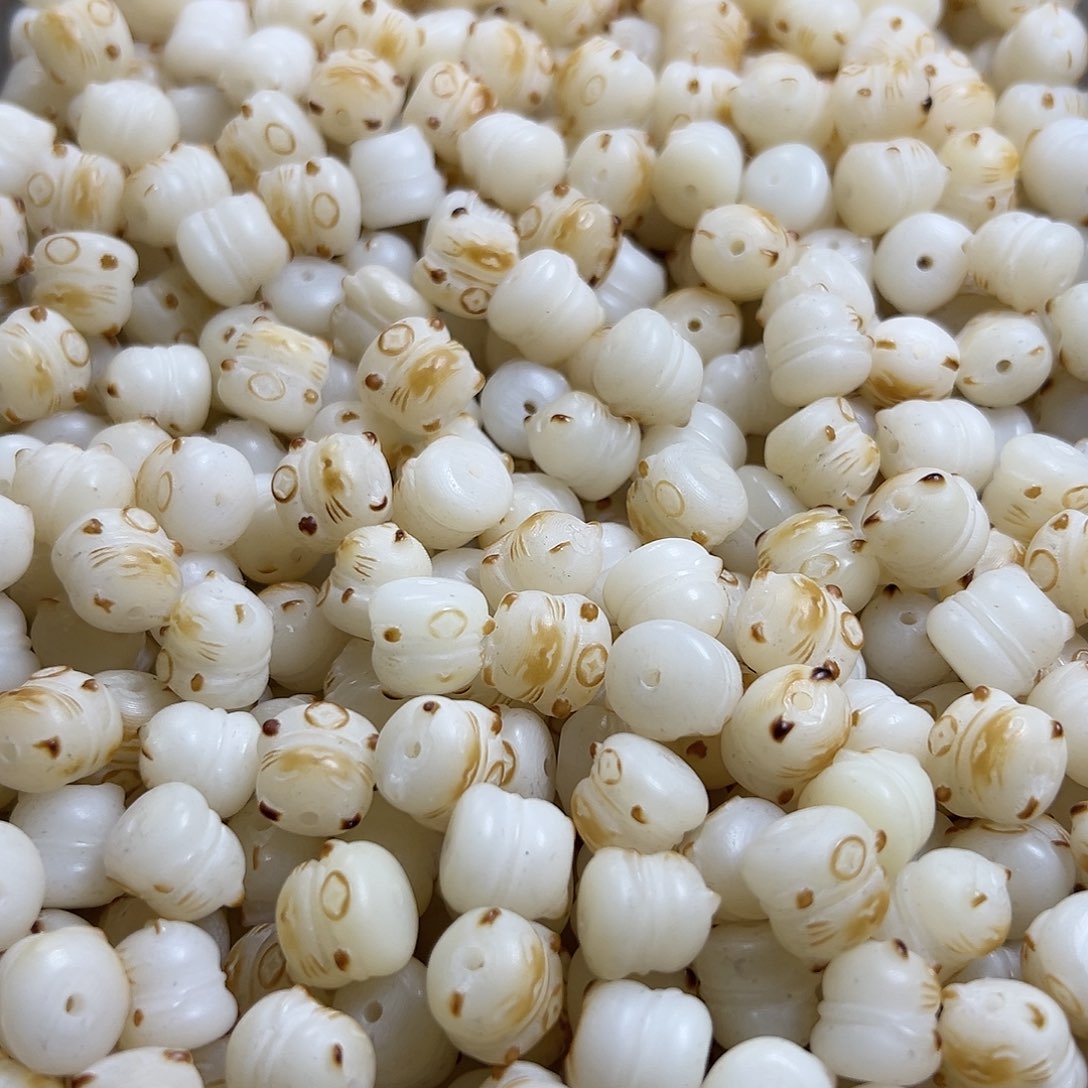 菩提根/象牙果吊坠40颗炭烤招猫瑕疵有黑点