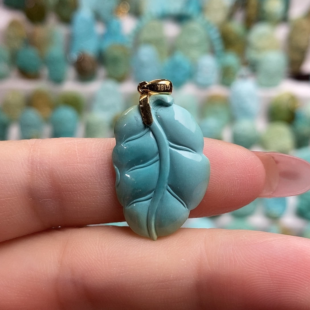 18K金镶嵌绿松石绿松石