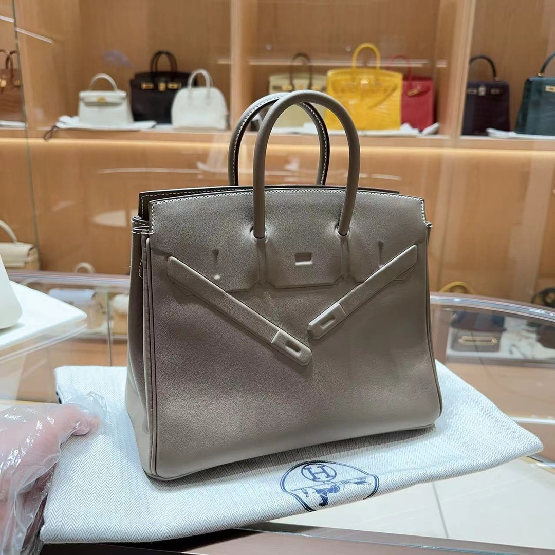 99新 Hermes/爱马仕 Birkin25 shadow幻影 大象灰 swift皮