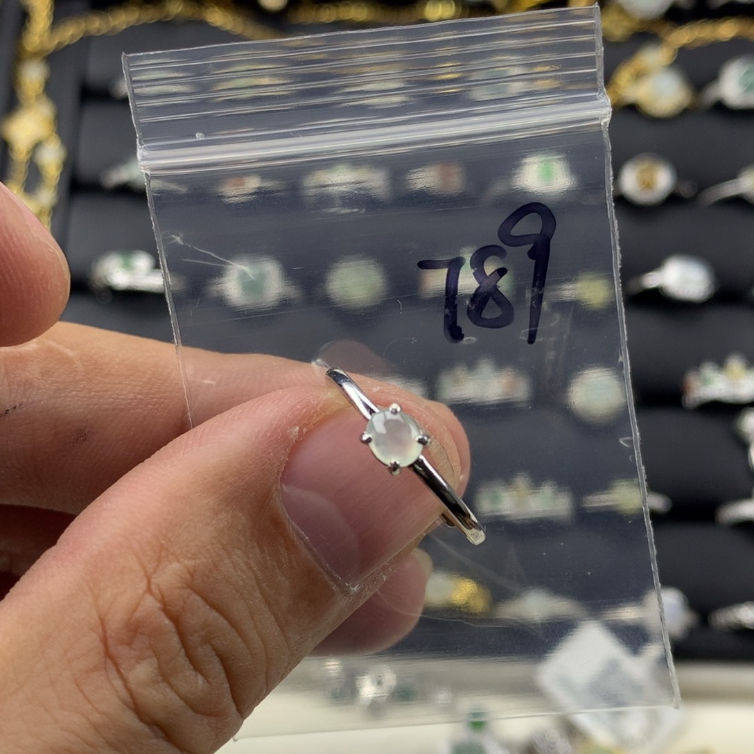 翡翠银S925镶嵌戒指789