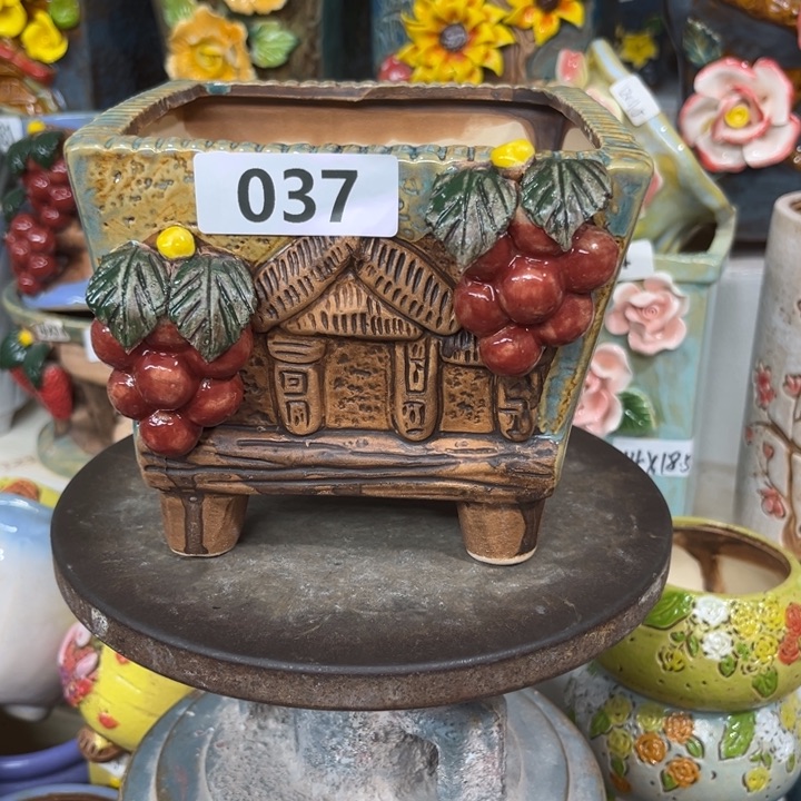 紫砂花盆粗陶材质多肉花盆