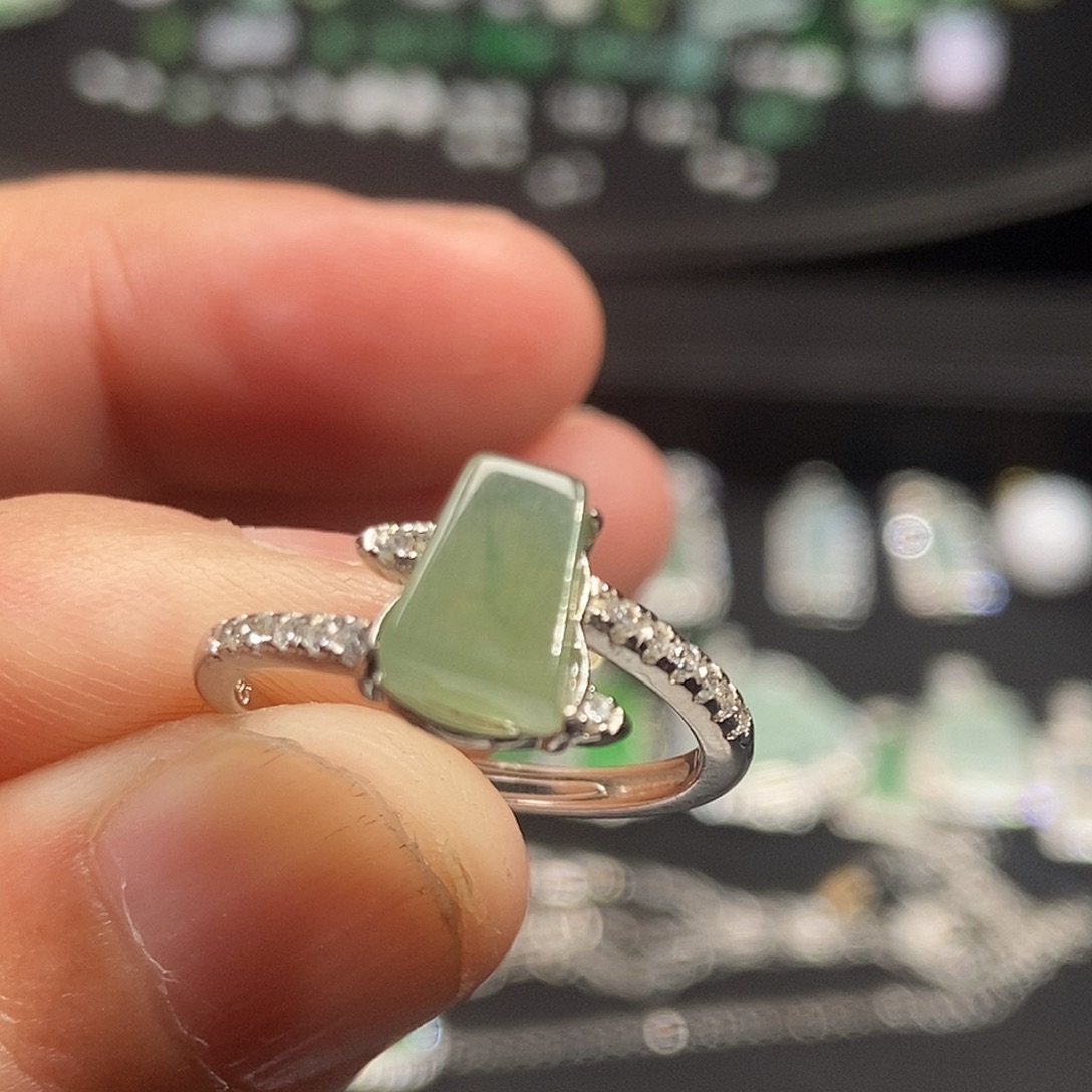 翡翠银S925镶嵌戒指