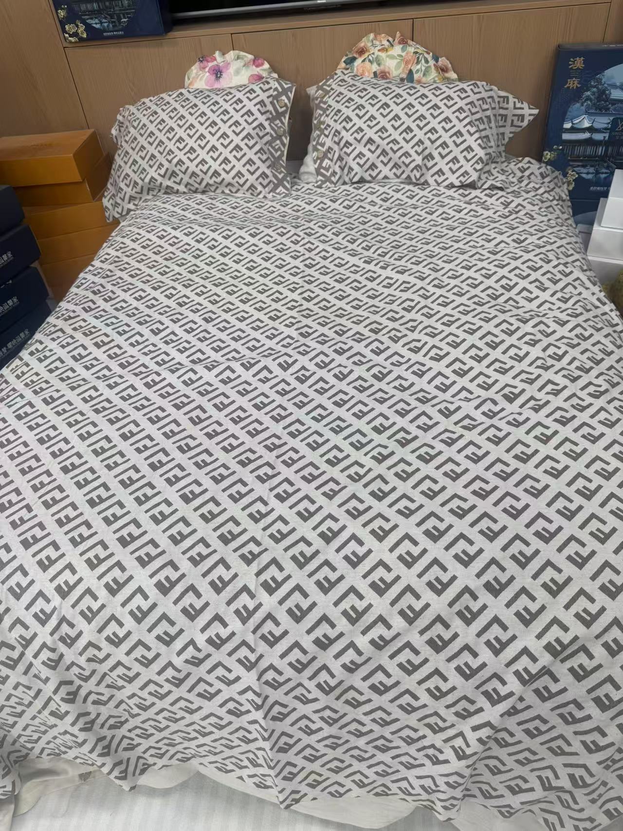 【少爷专属】汉麻F字咖啡色被套三件套