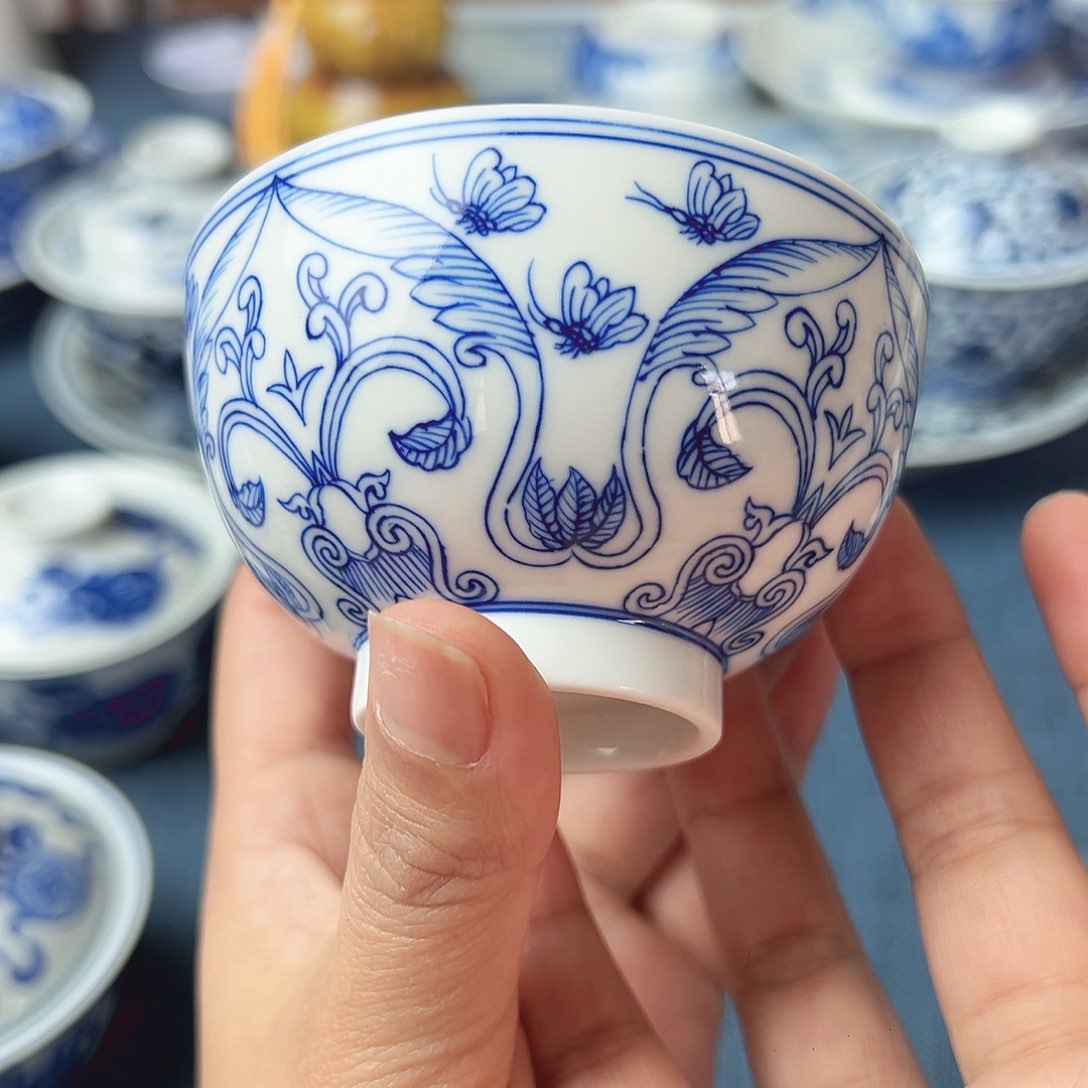 主人杯花卉手工手绘