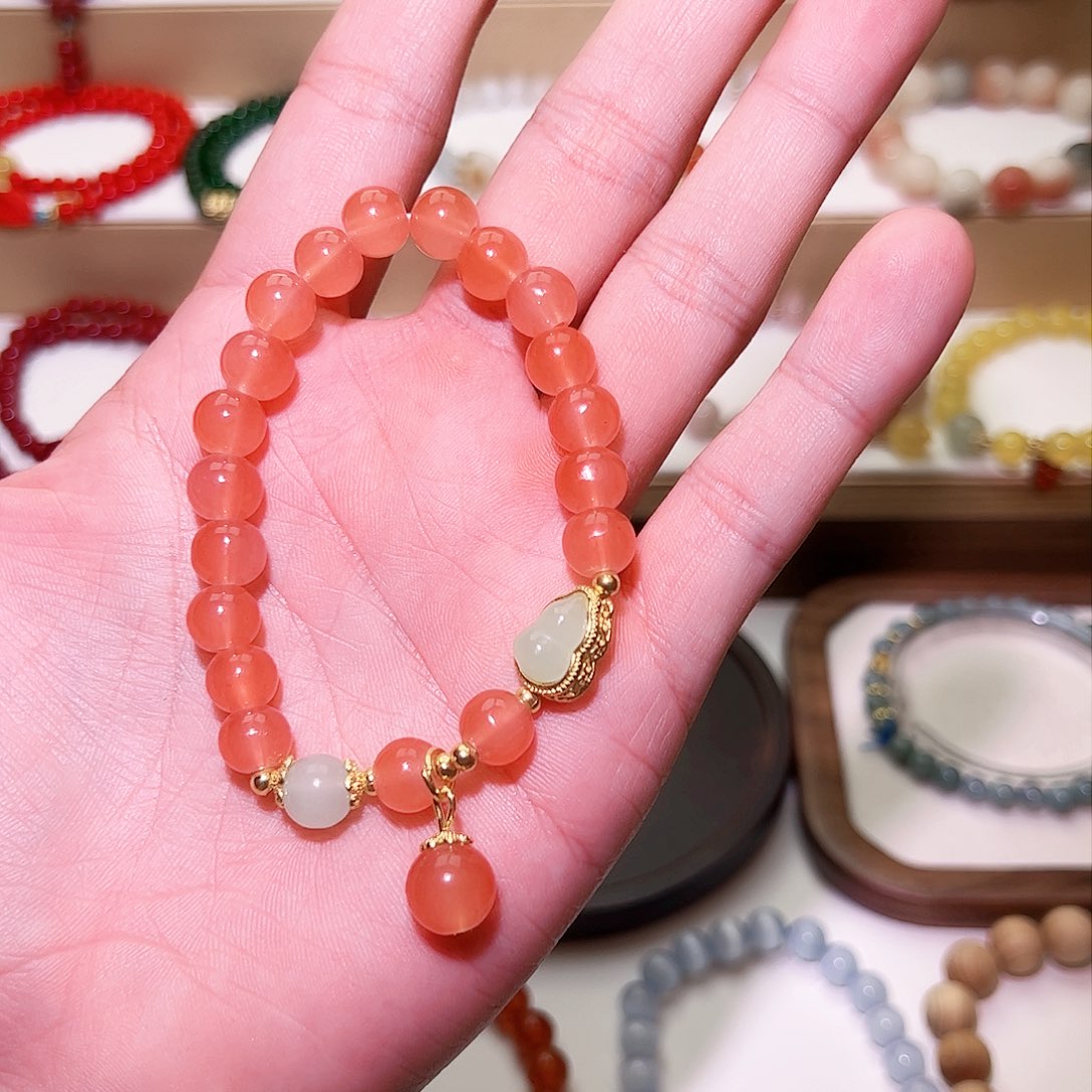 石英质玉手链未镶嵌葫芦手串