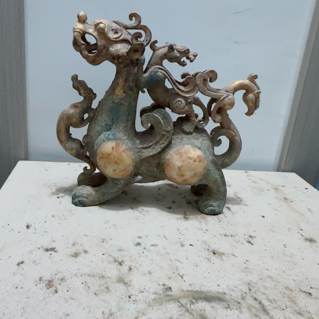 和田玉未镶嵌摆件生*