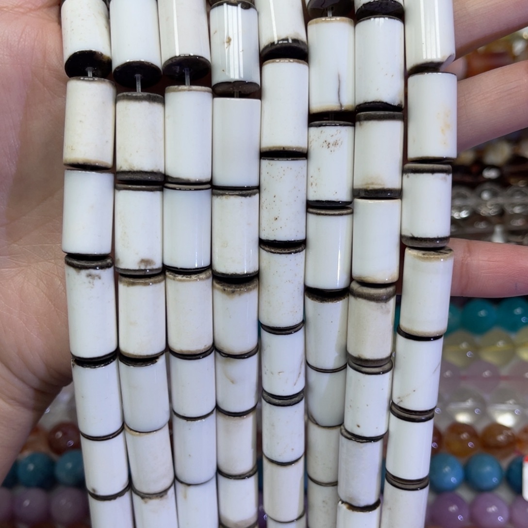 玛瑙/玉髓散珠天然剁珠卡10长条38厘米