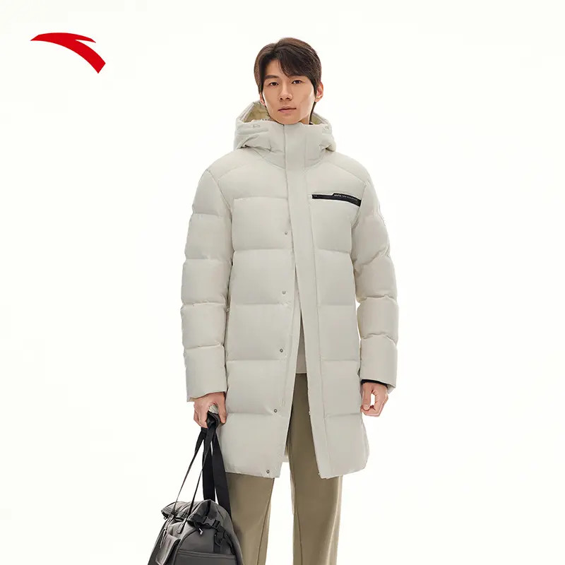 安踏六度芯羽绒服中长款防泼水羽绒服男冬连帽防风保暖152617914