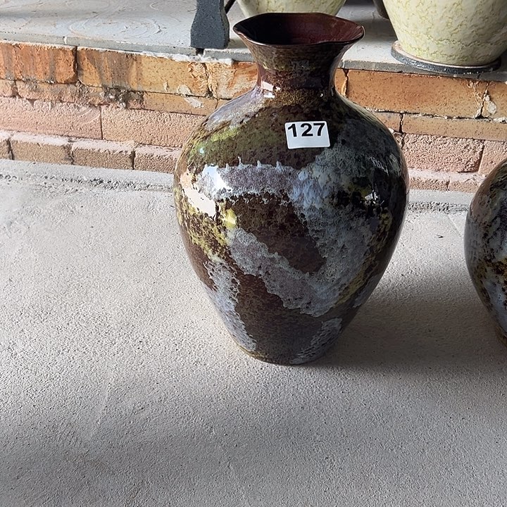 江***雪花瓶白泥高36口8。摆件。127