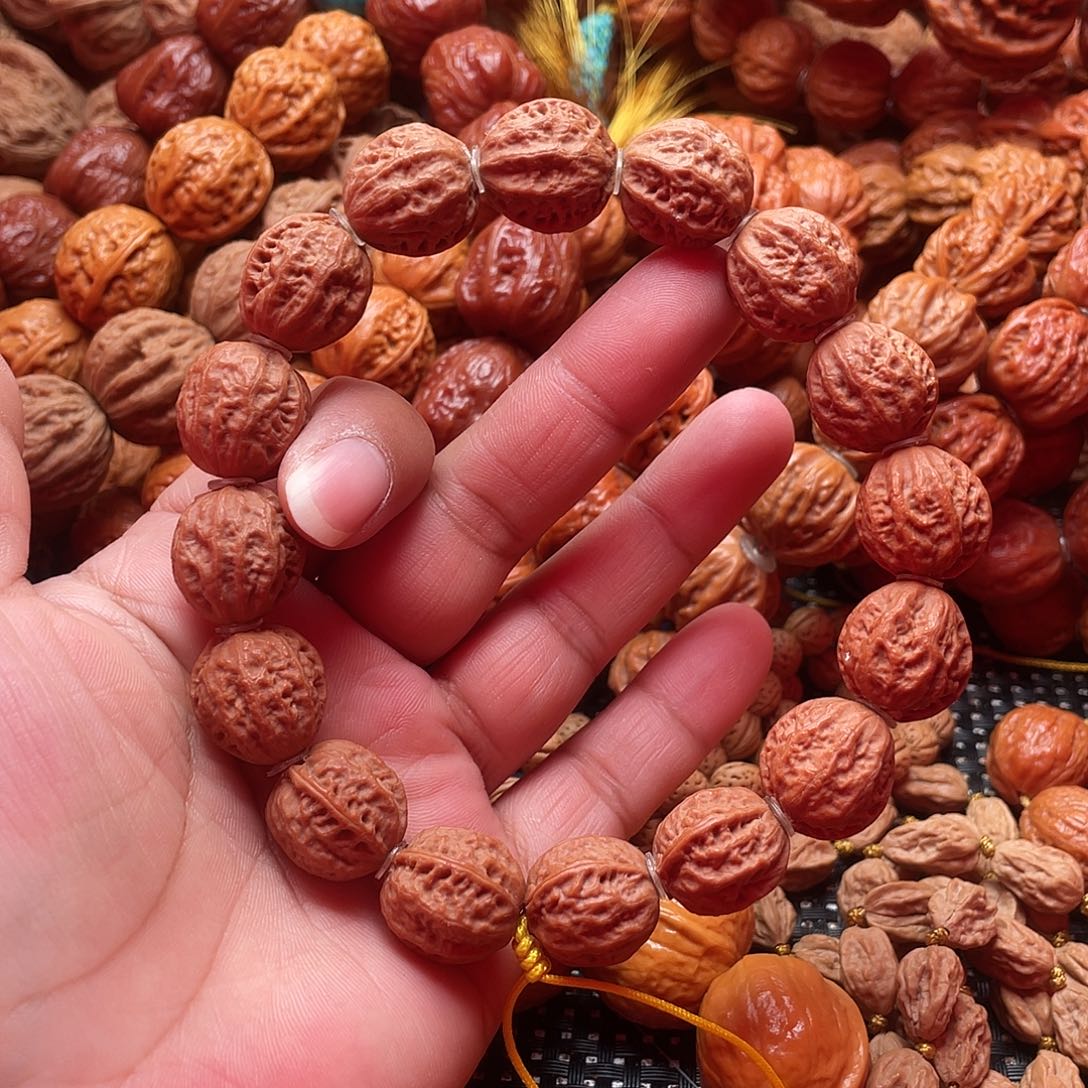 文玩核桃手串白茬粗筋八棱