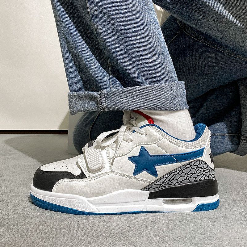 新款学院风休闲情侣气垫增高跑步休闲鞋子国潮男女百搭小白鞋