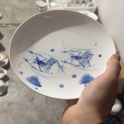 瓷其他6.5寸手绘碟一个