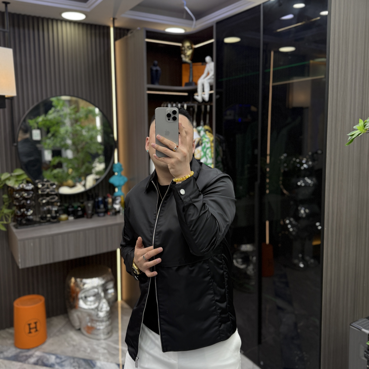 SH轻奢时尚高定男士雅痞纯色拉链拼皮简约休闲夹克外套  877208