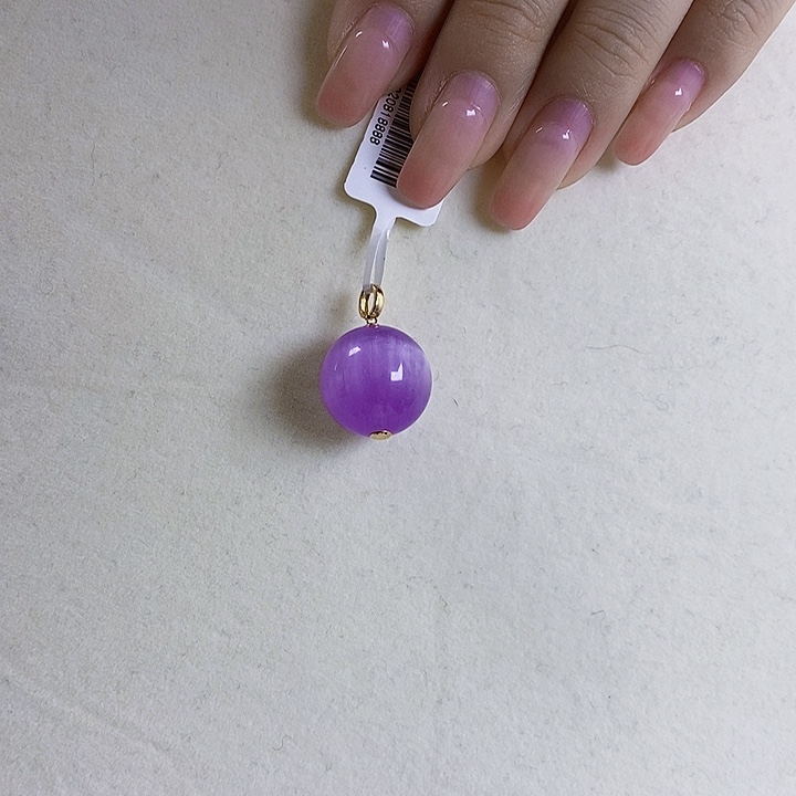 锂辉石18k紫锂辉高冰收藏级特级龙珠16+18K金镶嵌