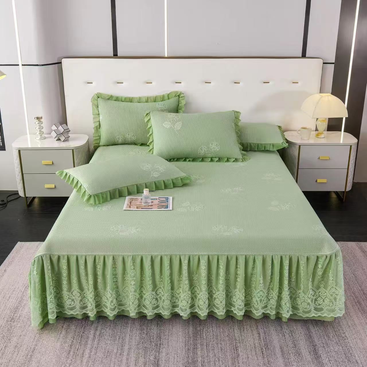 【玫瑰之约】蕾丝款  高克重加厚软凉席三件套