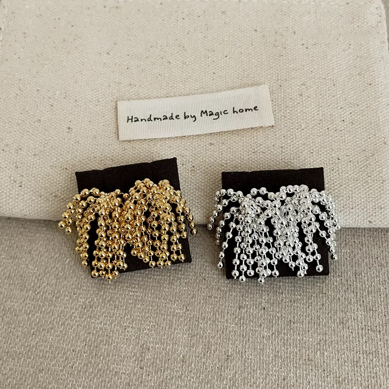 铜合金耳饰 金属烟花流苏耳钉小众高级感女个性时尚百搭耳环耳饰