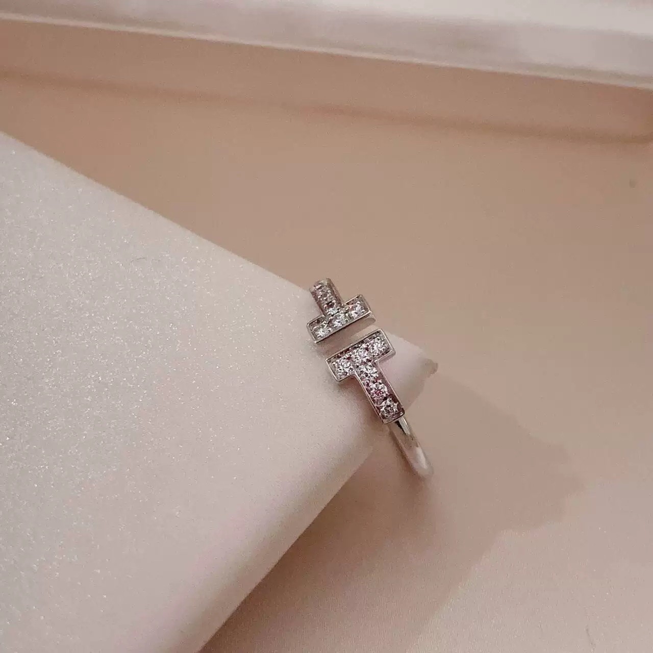 【TFFany定制】  双T排戒指通用百搭