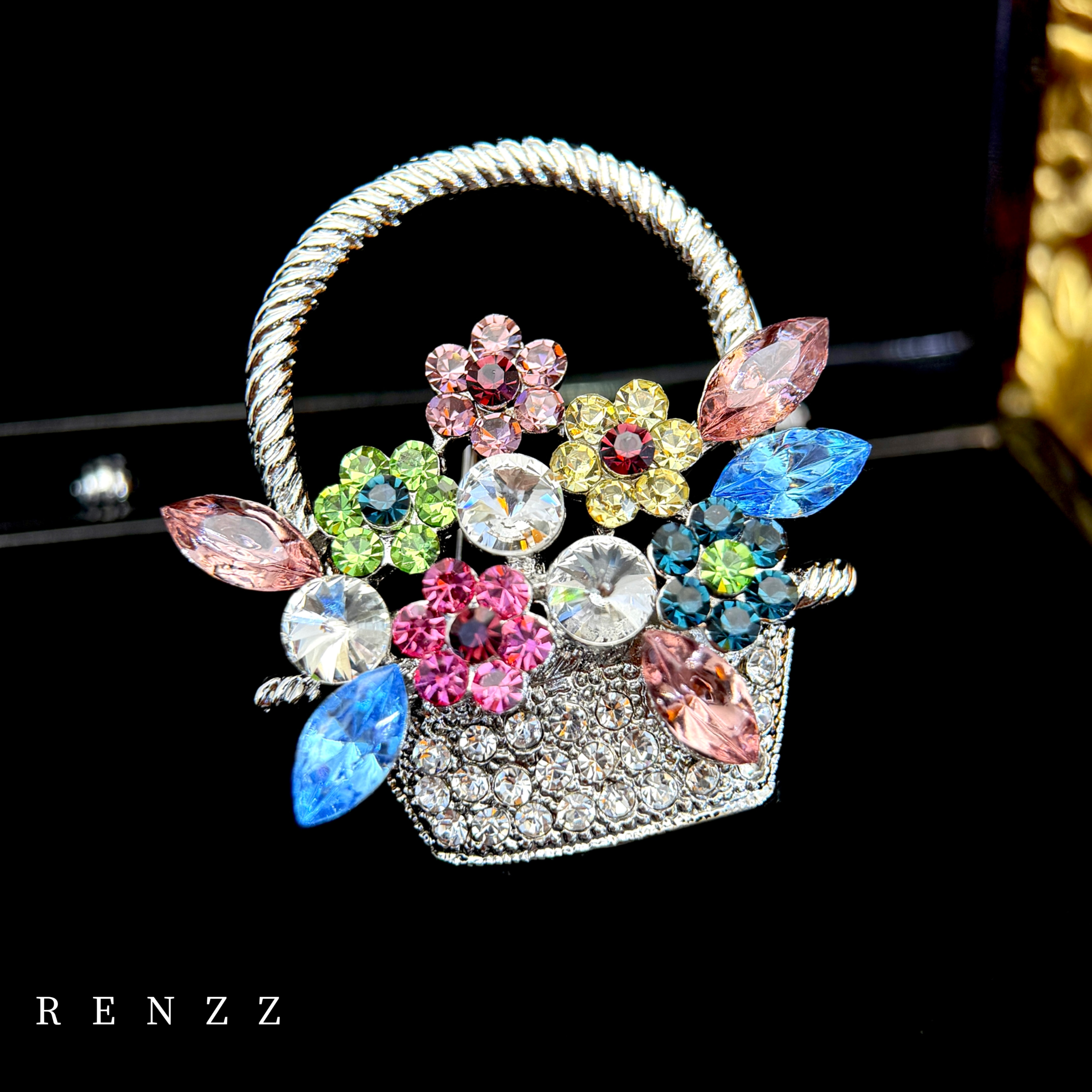  2711 设计师款花篮胸针