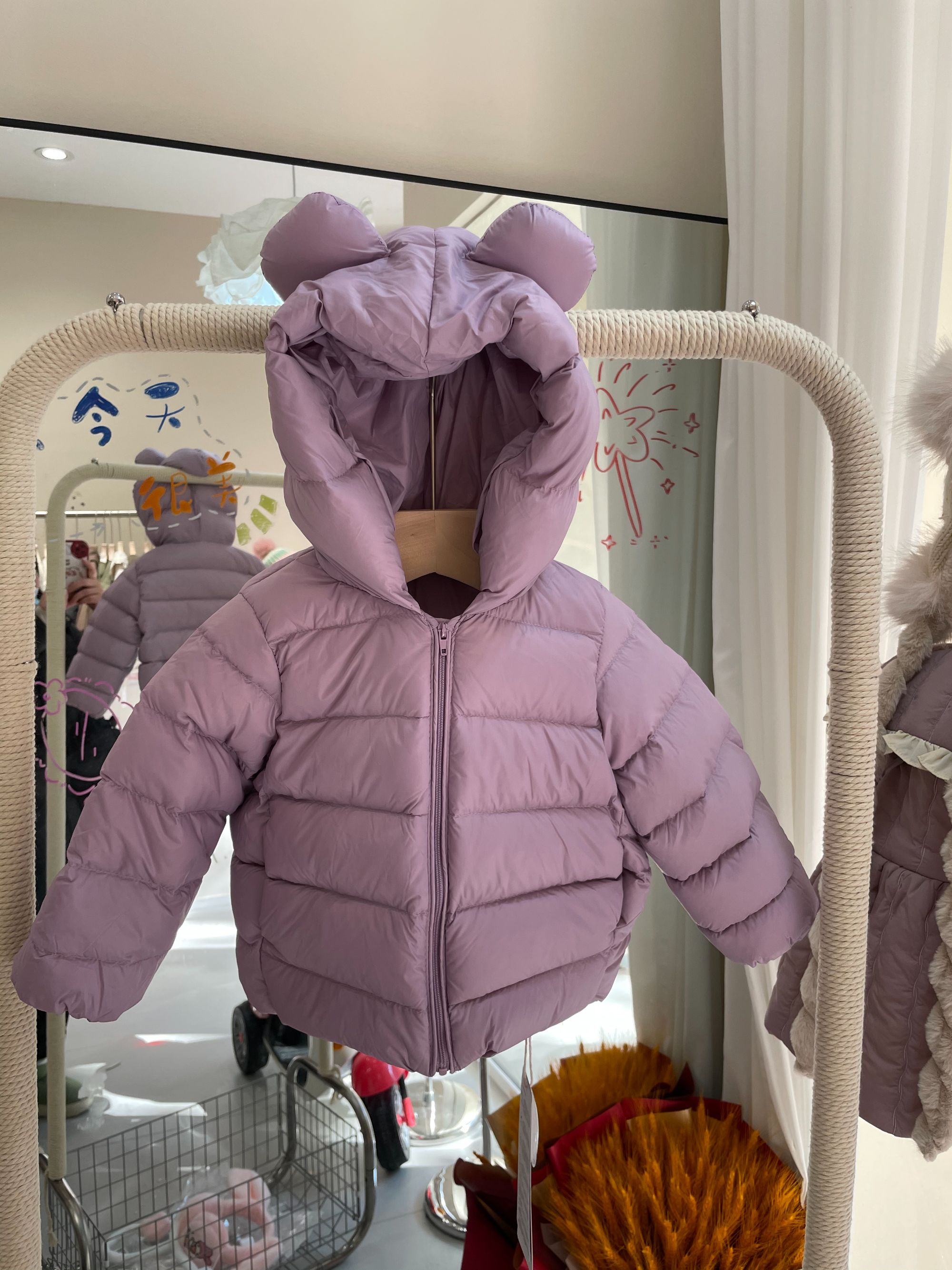 90白鸭绒新款儿童羽绒服 男童女童 韩版连帽抽绳