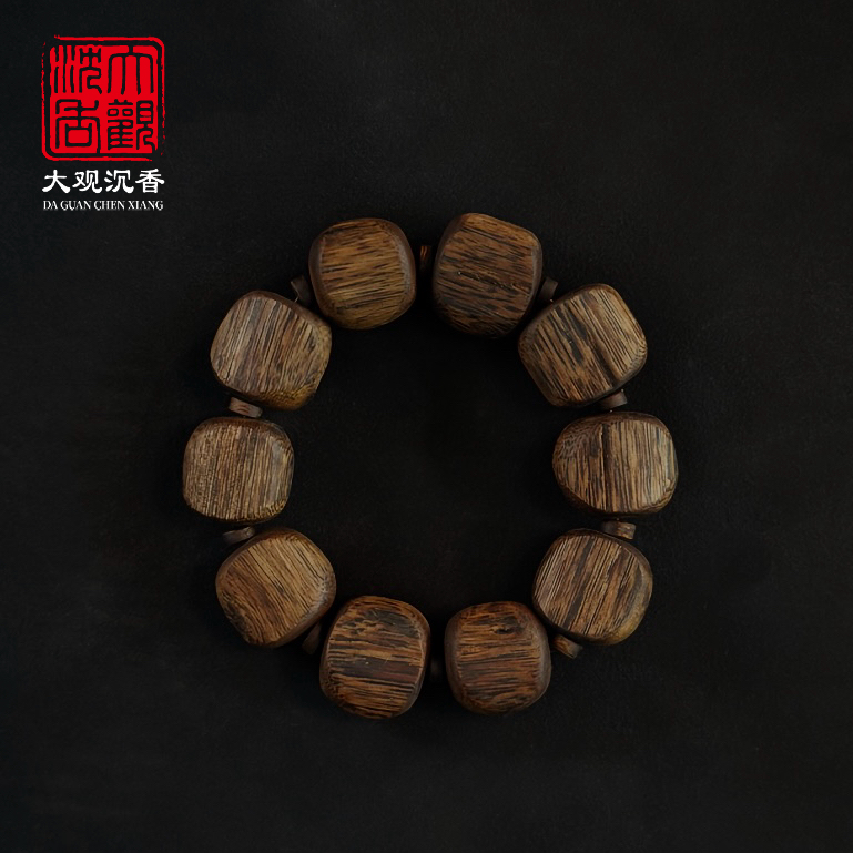 沉香【清泓-两相忘】奇楠沉香绿奇楠沉香单圈手串（多样性发其一）