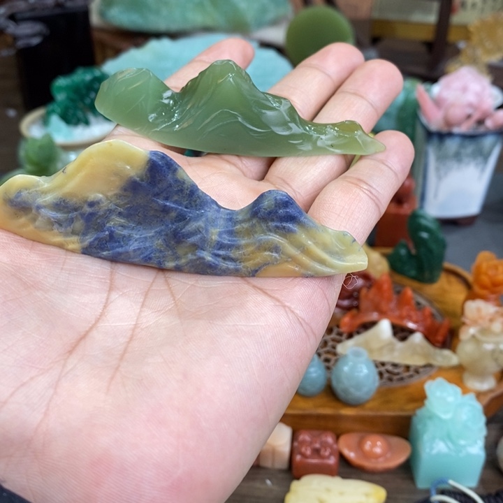 弹***鱼四川石山子笔搁两方