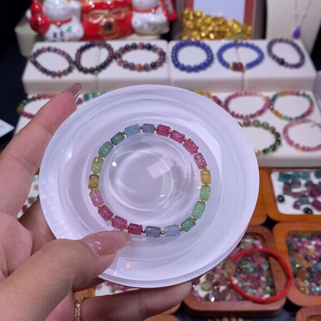 碧玺未镶嵌手链碧玺回纹