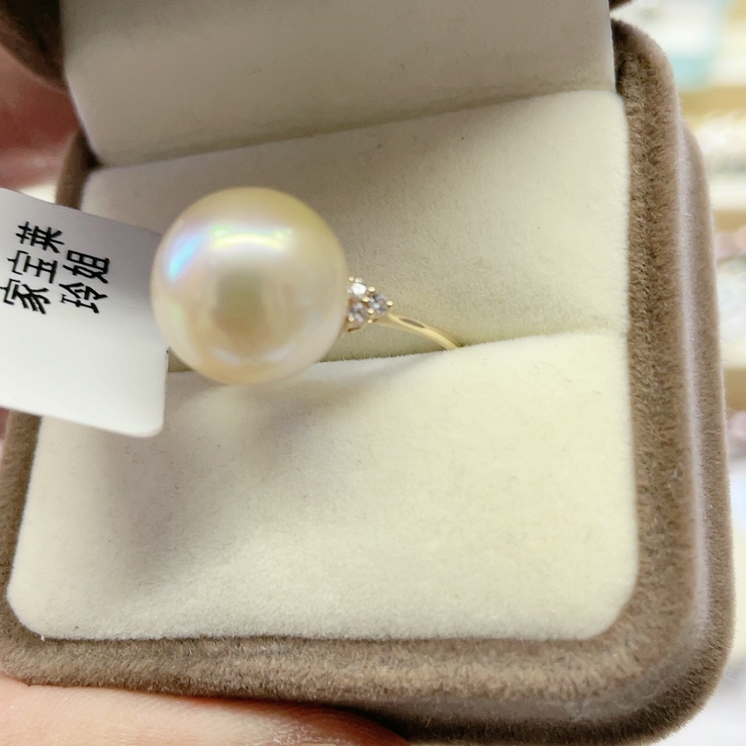 海水珍珠戒指18K金镶嵌