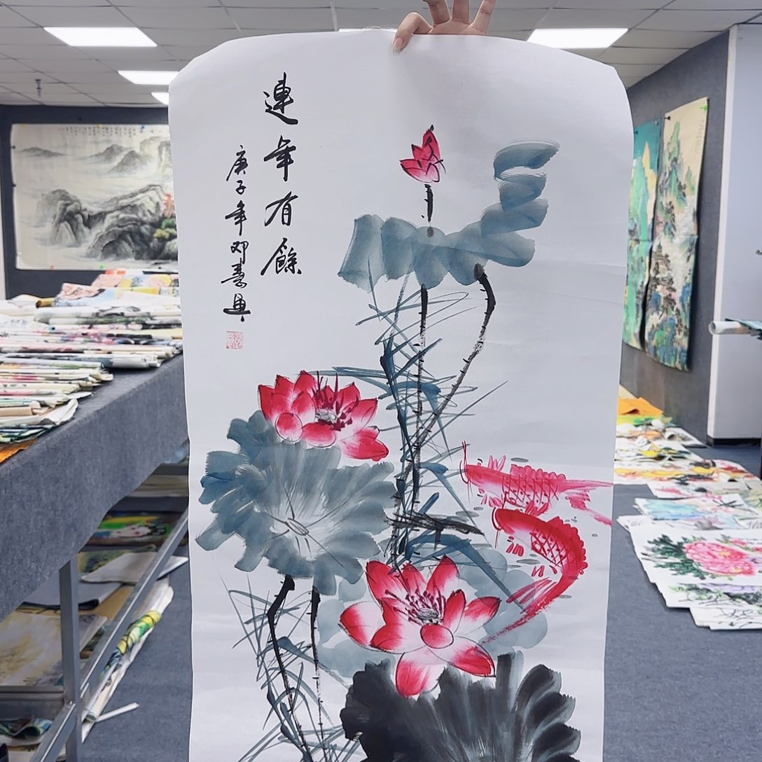 国画作品小姐姐放漏中