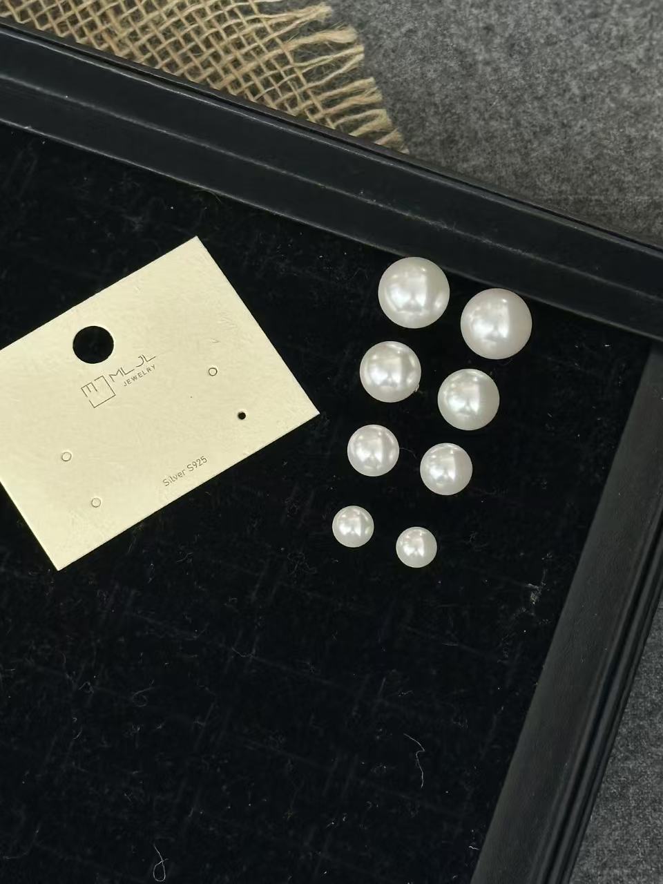 非金属仿珍珠耳饰 白色耳钉时尚气质个性经典