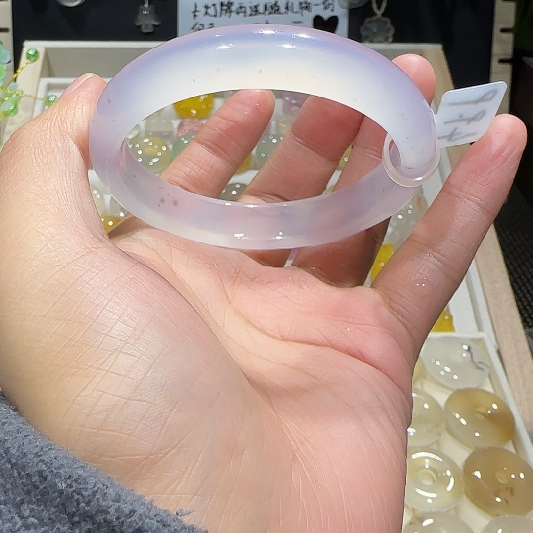 玛瑙/玉髓未镶嵌手镯58+紫罗兰水草花