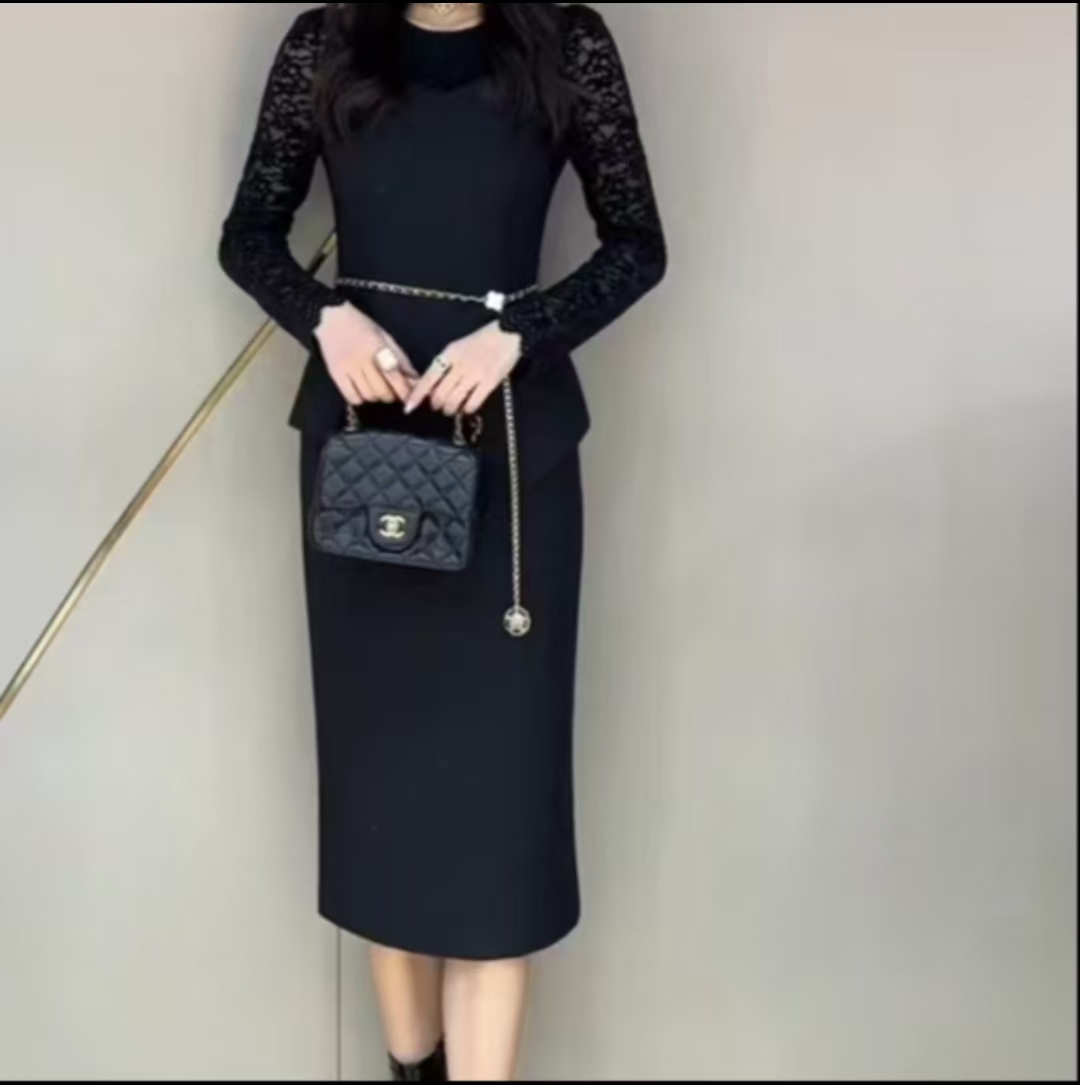 【老意法】2876西装蕾丝连衣裙