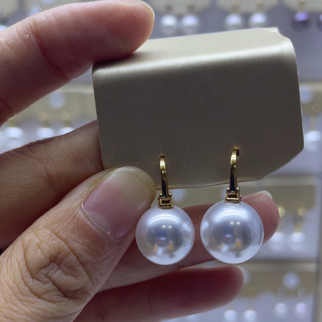 银S925镶嵌淡水珍珠耳饰