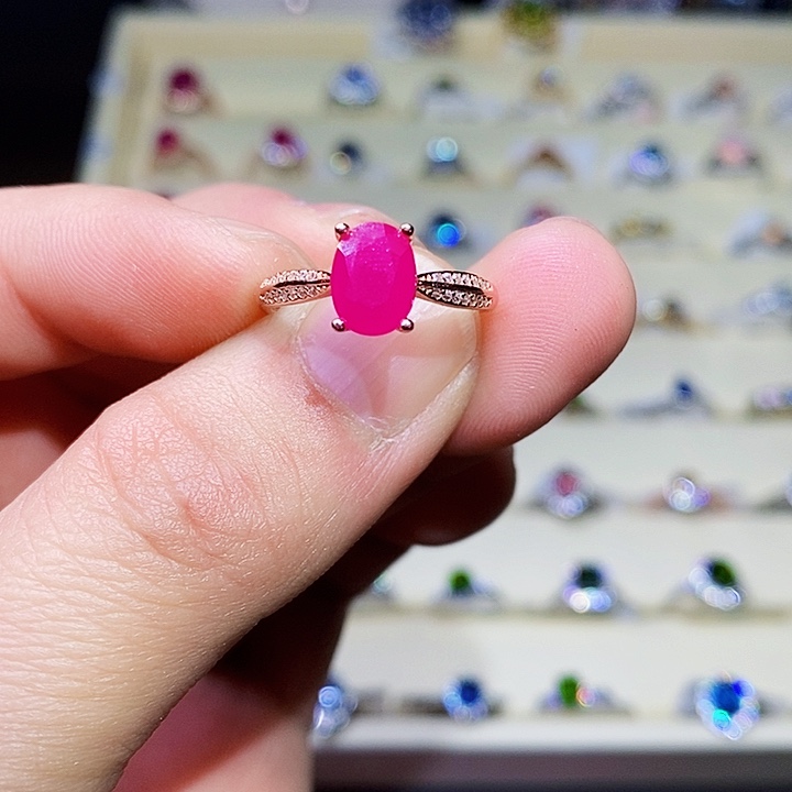 红宝石戒指银S925镶嵌Z**军11111