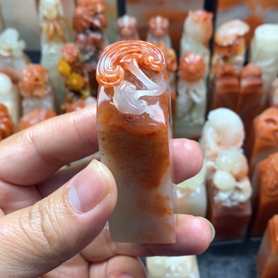 寿山石印石老挝巧雕 灵芝 开播福利