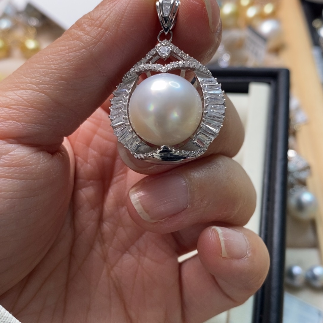 海水珍珠颈饰银S925镶嵌