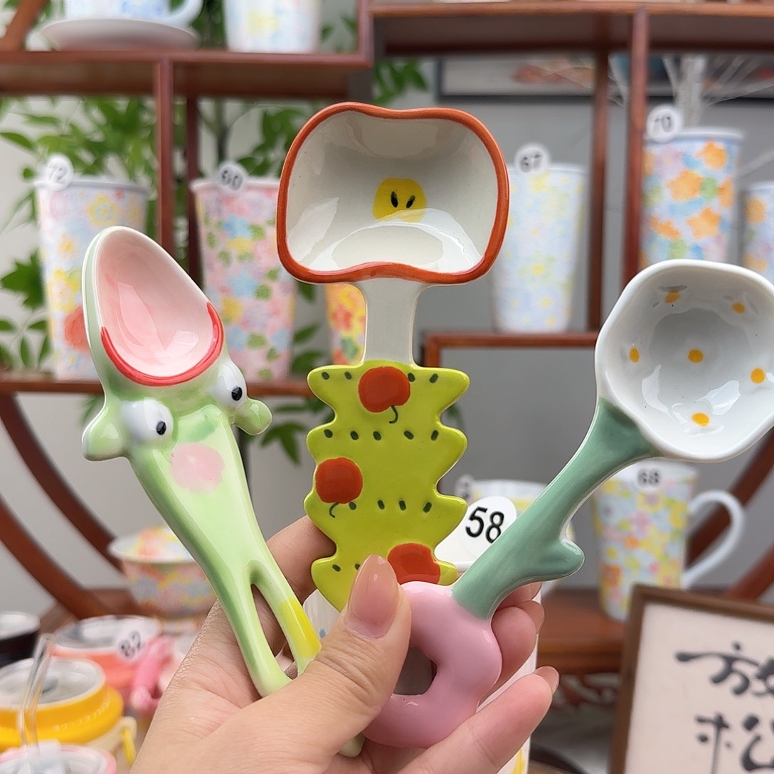 摆件陶06高温釉下彩3个